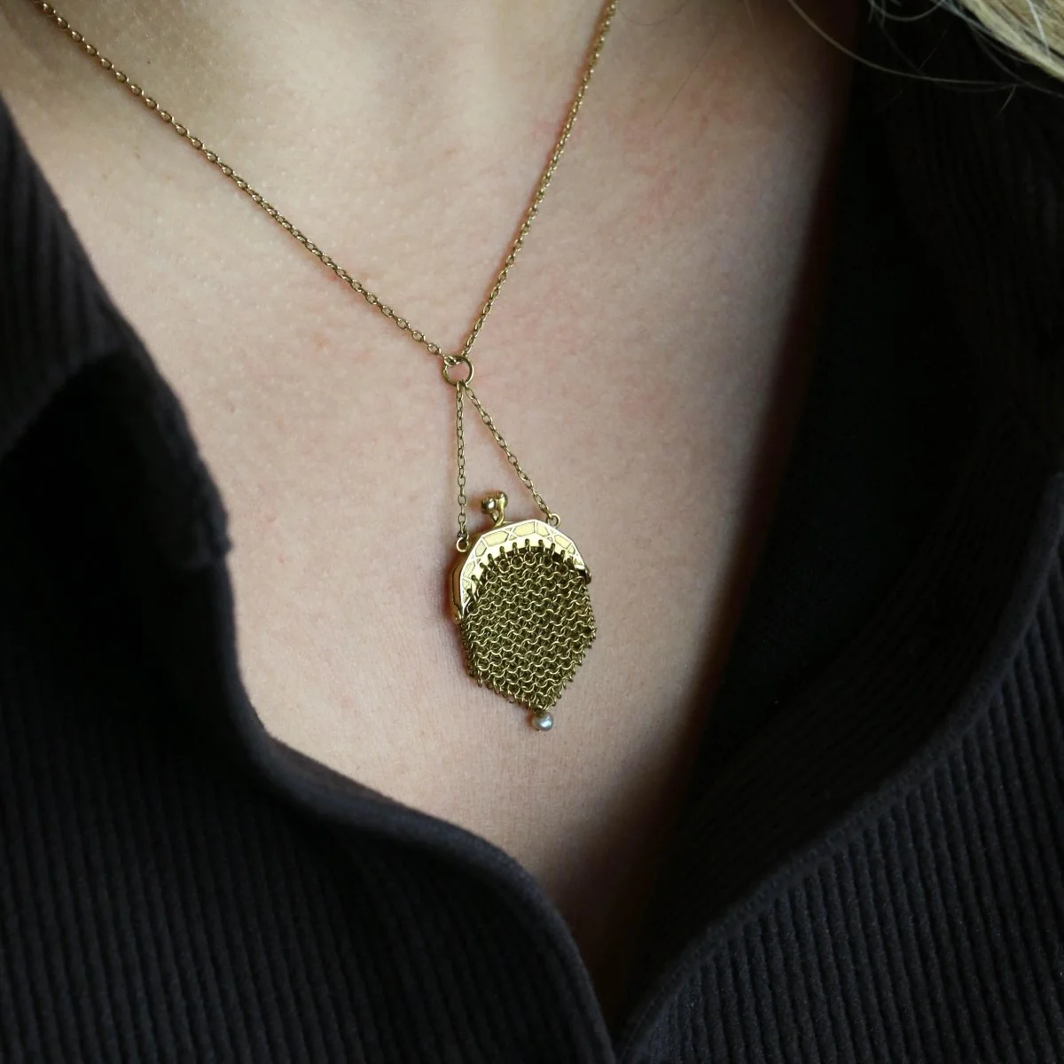 Pendentif en or jaune et perle - Image 2