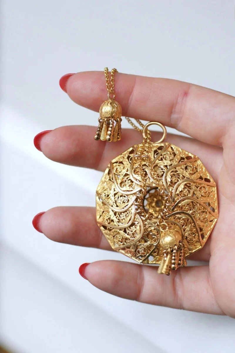 Pendentif porte-monnaie ancien en or jaune - Image 3