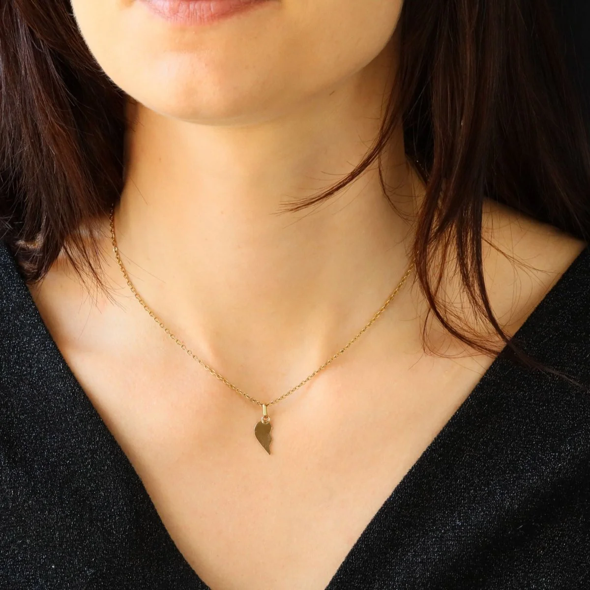Pendentif demi cœur en or jaune - Image 2
