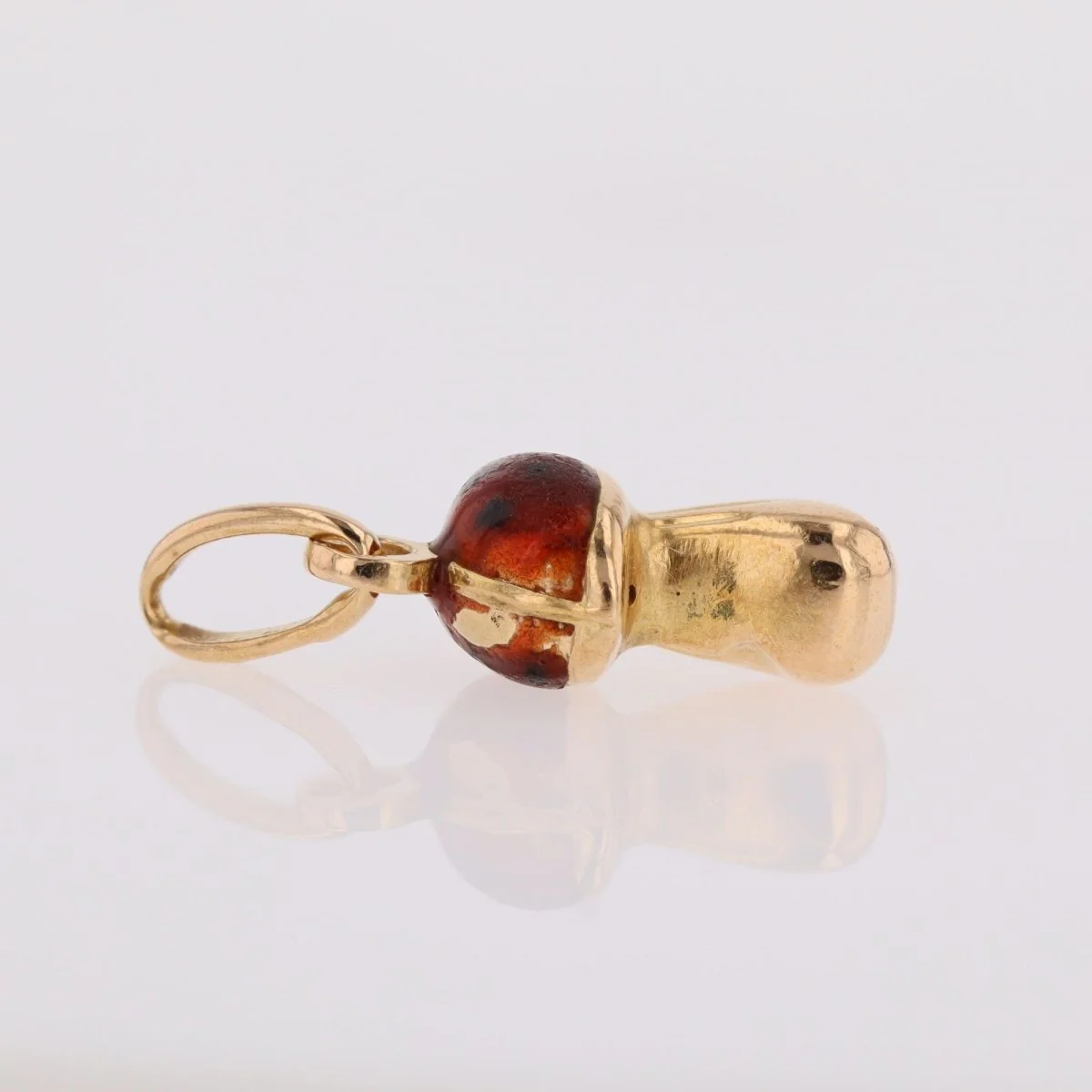 Pendentif breloque champignon en or jaune et émail - Image 7