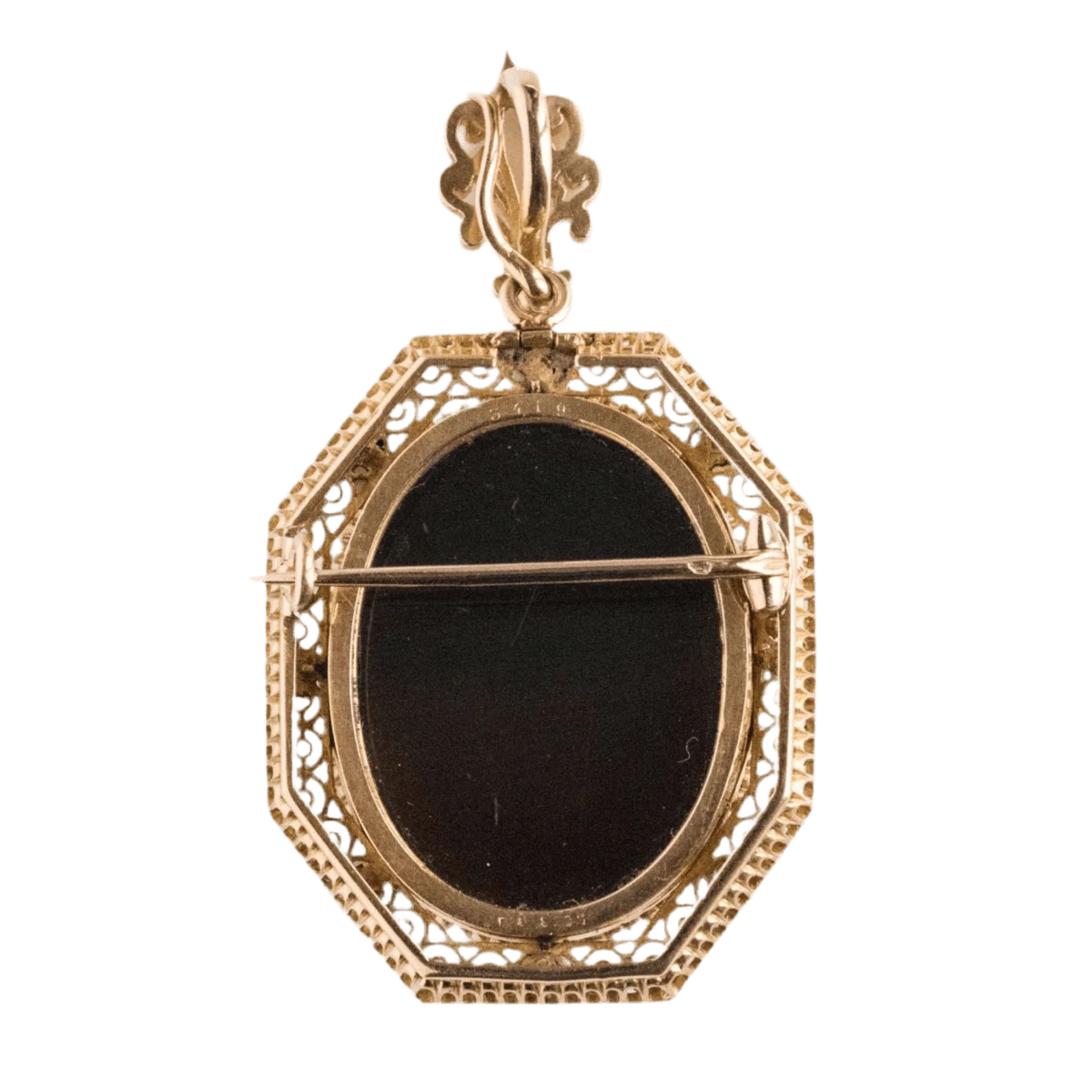 Pendentif en or jaune, agate et perles - Image 7