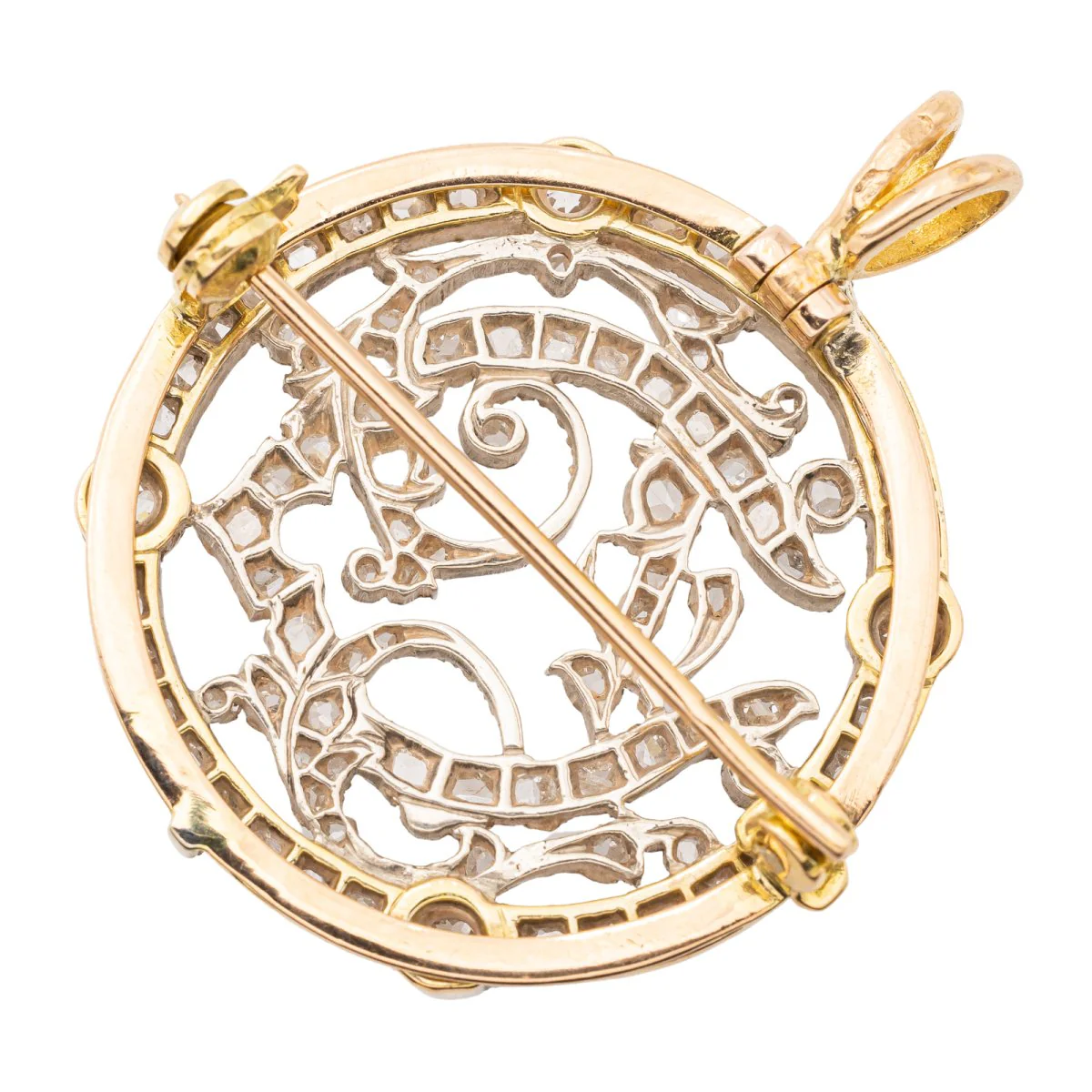Pendentif Broche Or blanc Diamant - Image 3