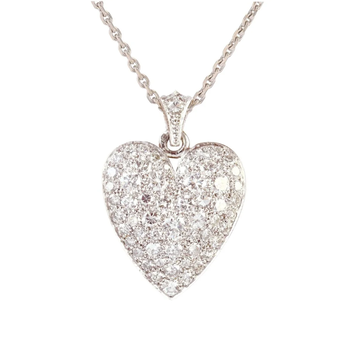 Collier Pendentif en or blanc et diamants