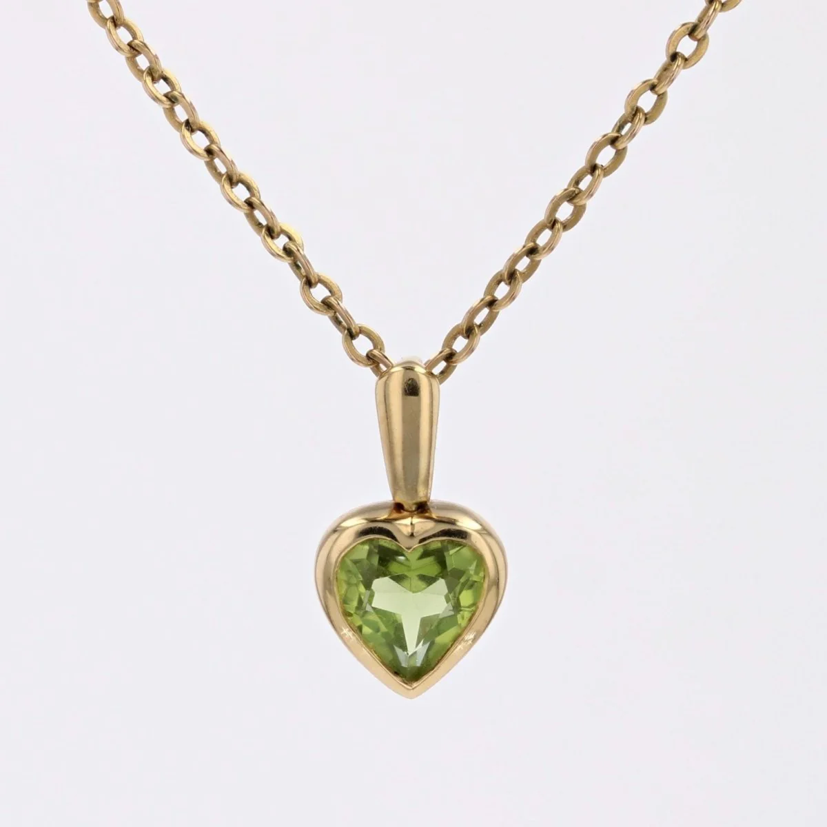 Pendentif cœur or jaune péridot - Image 8