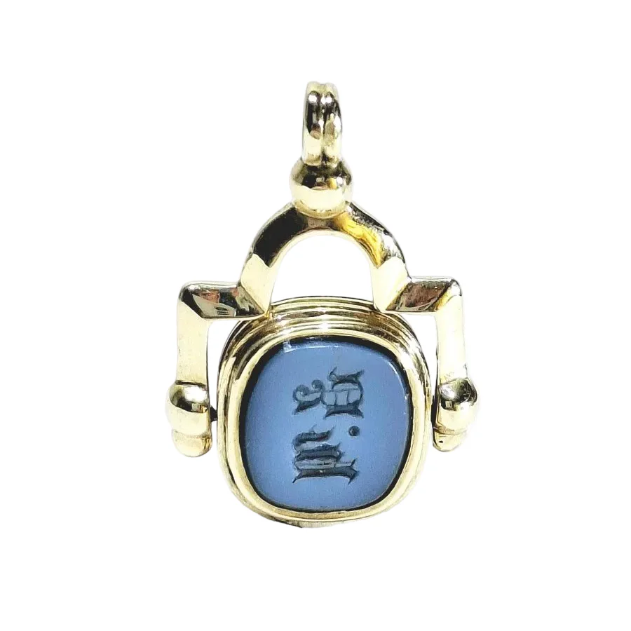 Pendentif en or champagne et agate