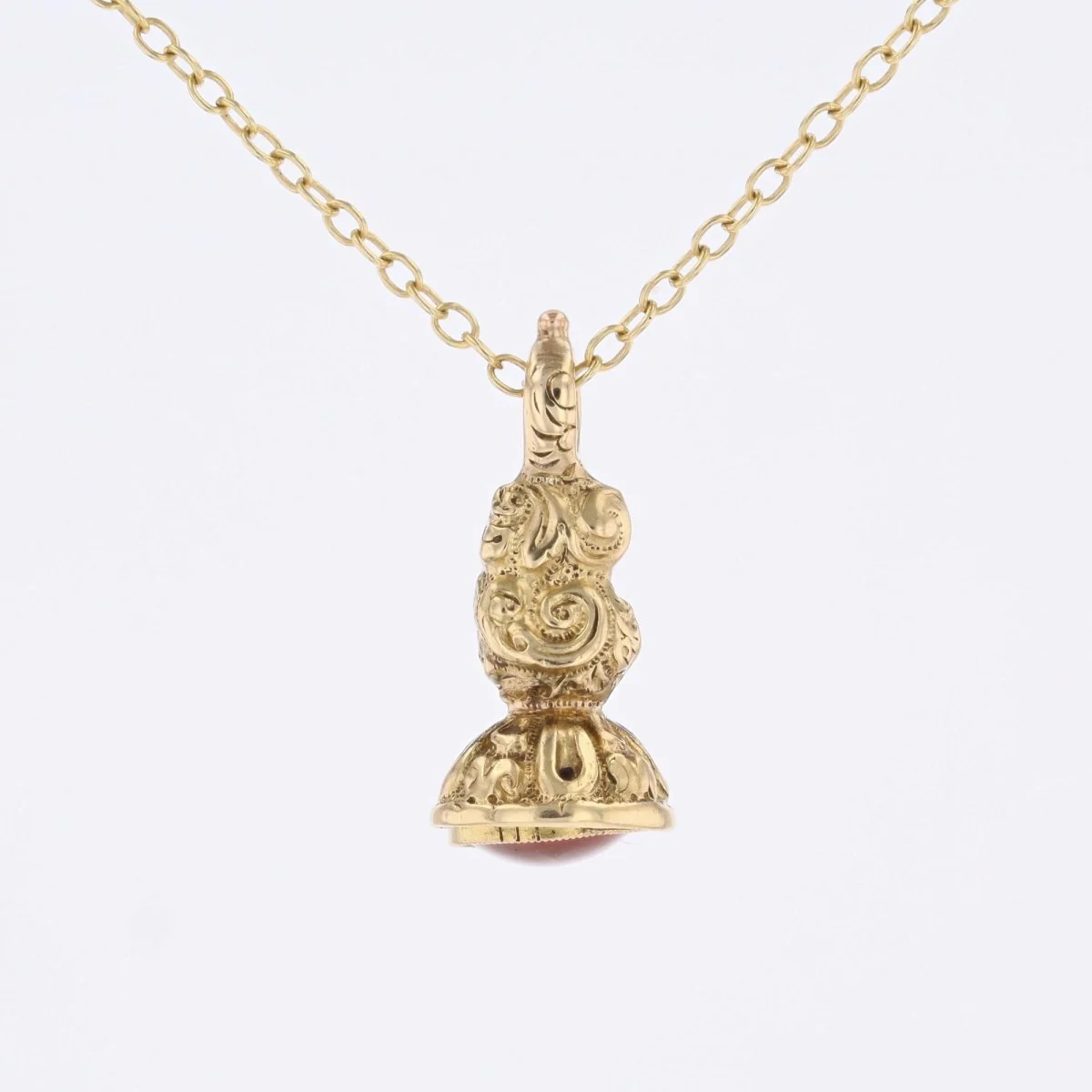 Pendentif cachet en or jaune et verre - Image 10