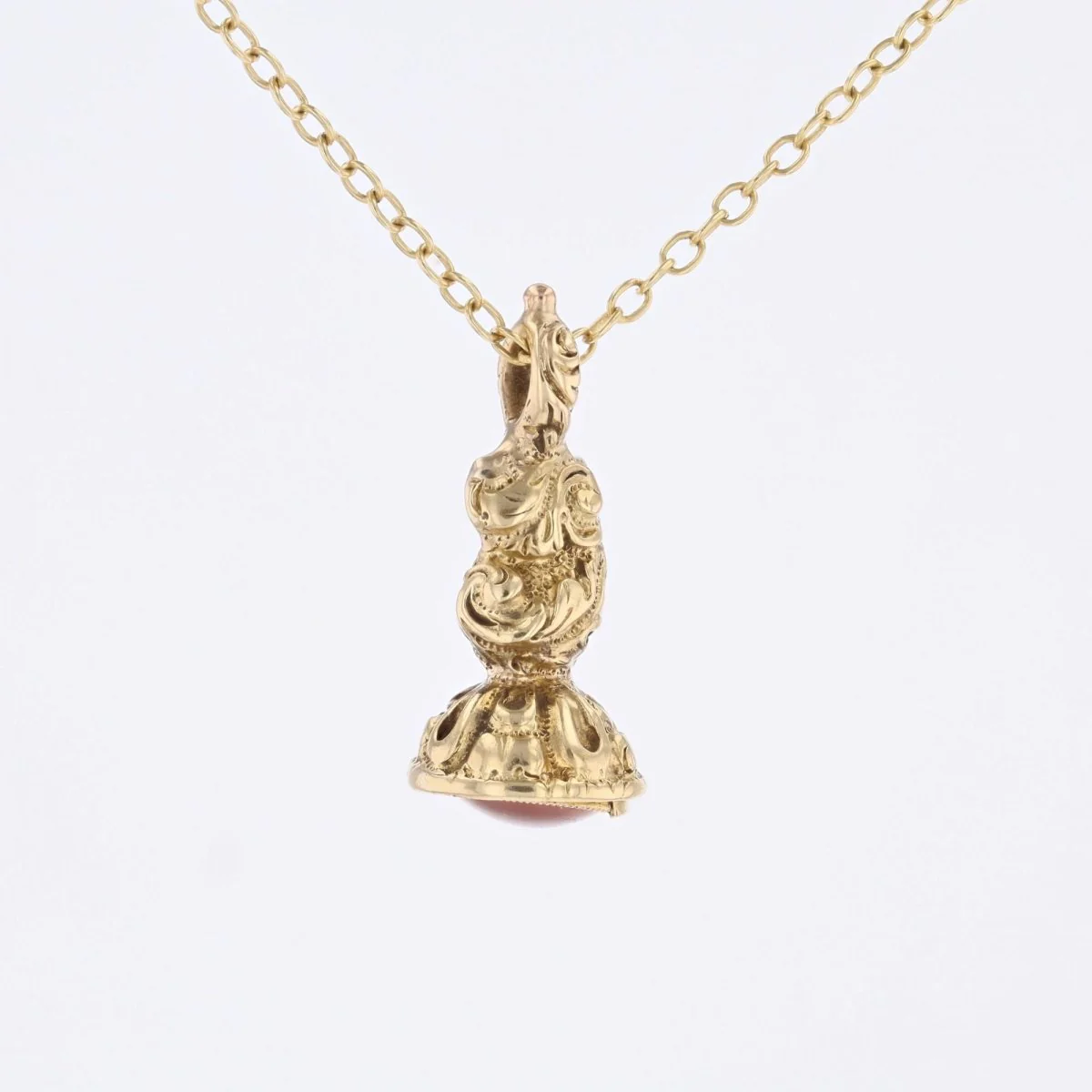 Pendentif cachet en or jaune et verre - Image 4