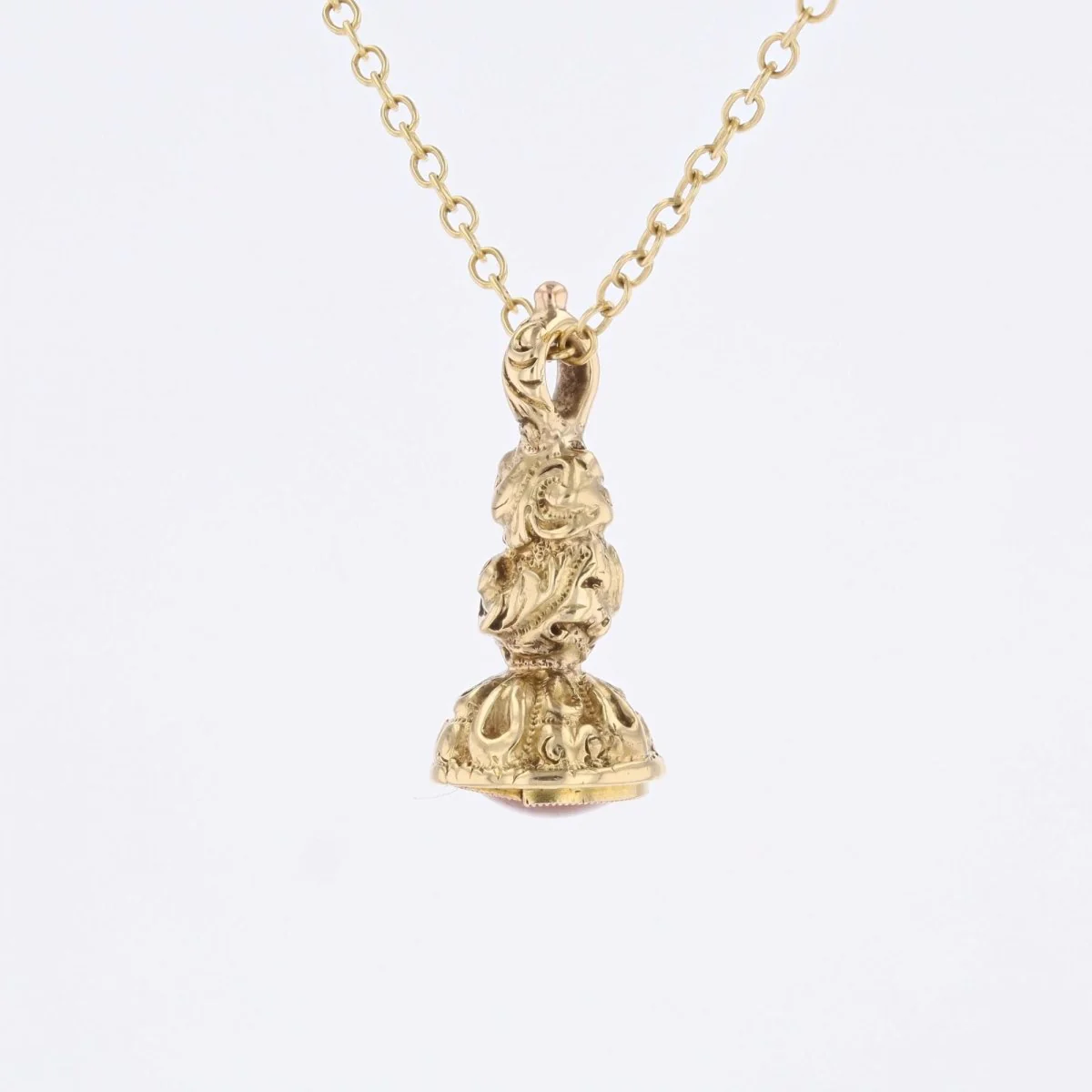 Pendentif cachet en or jaune et verre - Image 5