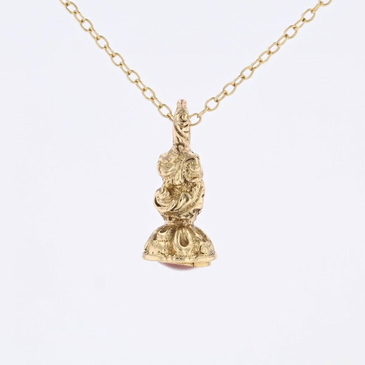 Pendentif cachet en or jaune et verre - Image 9