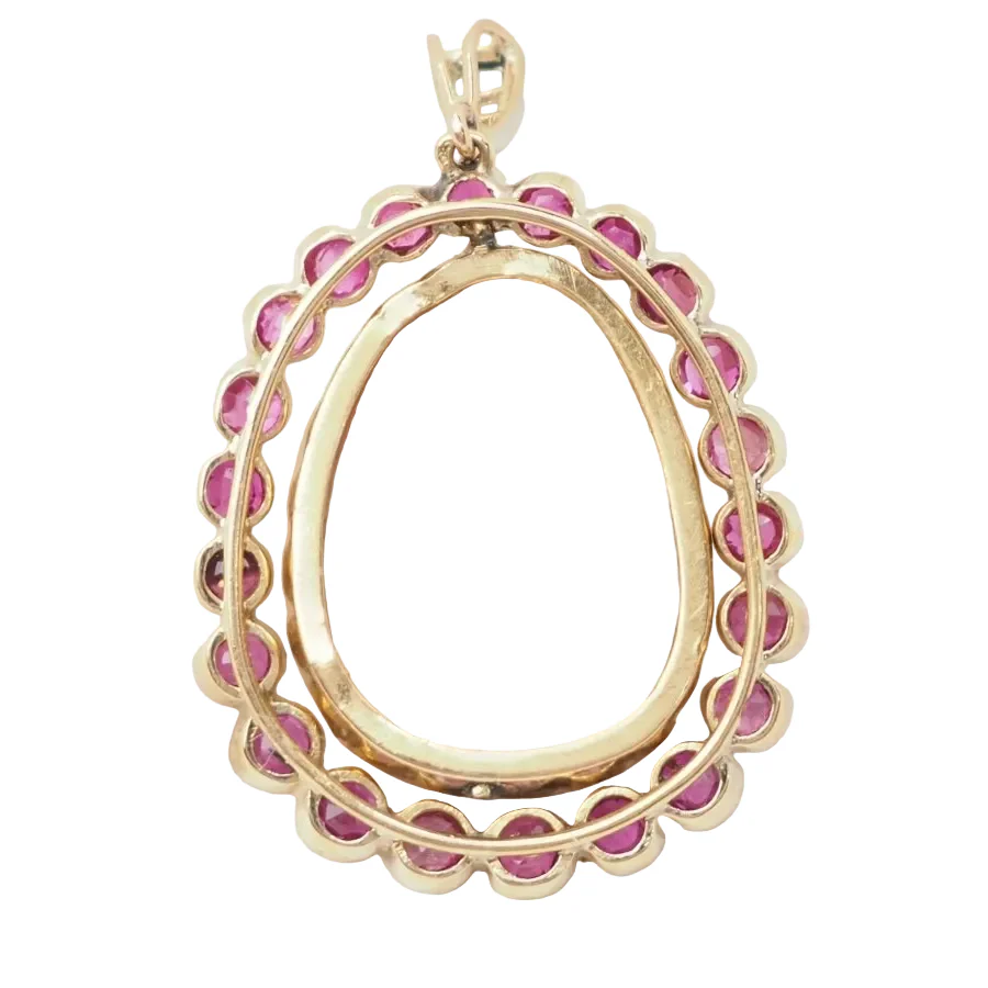 Pendentif Camée en or jaune et rubis - Image 2