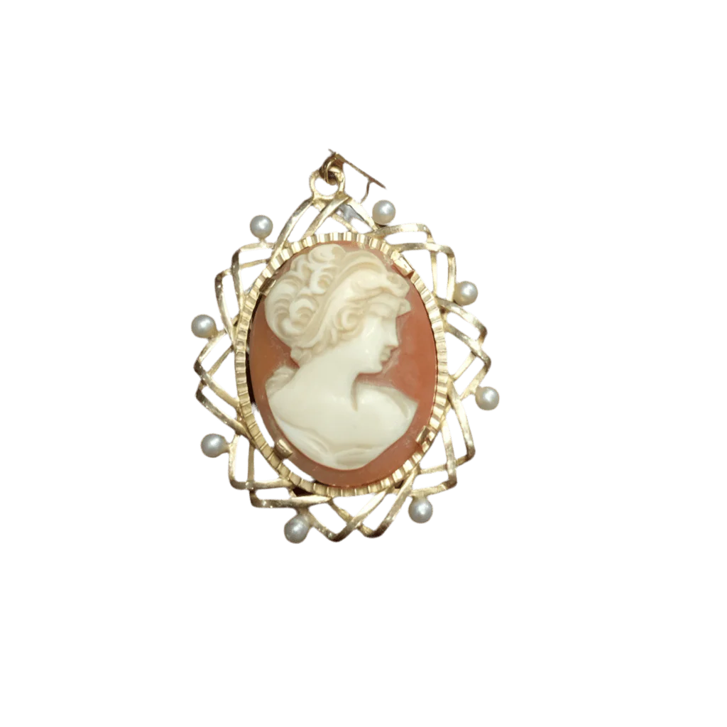 Pendentif en or jaune et perles