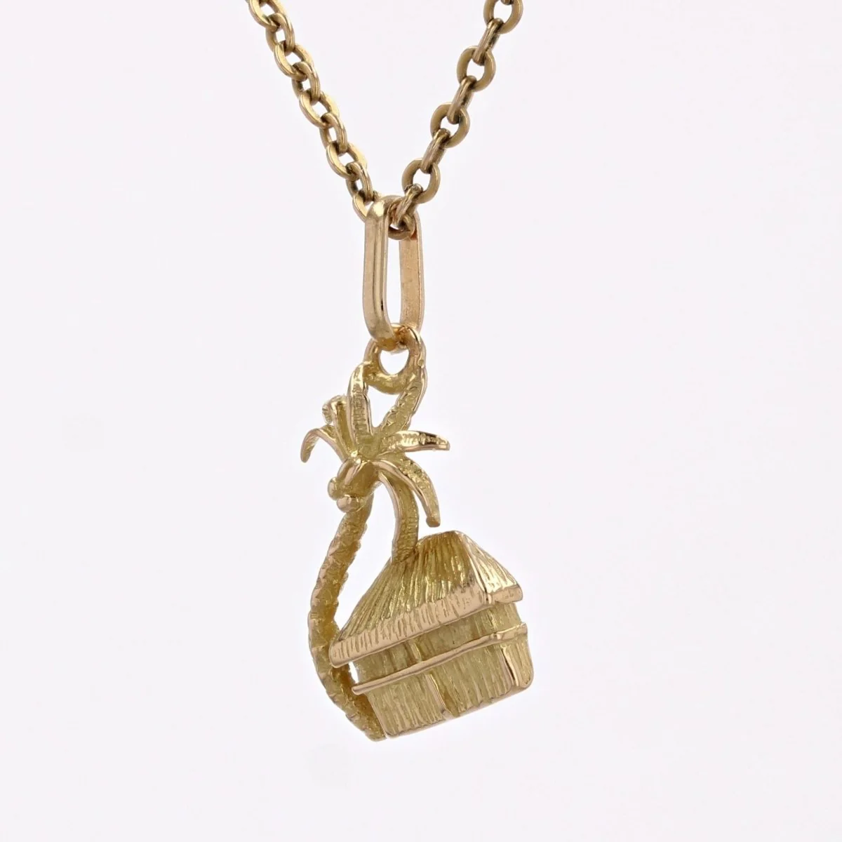 Pendentif case et cocotier or jaune - Image 4