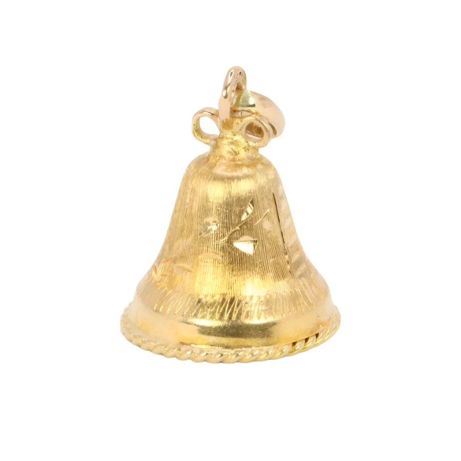 Pendentif charms vintage cloche or jaune perle - Image 4