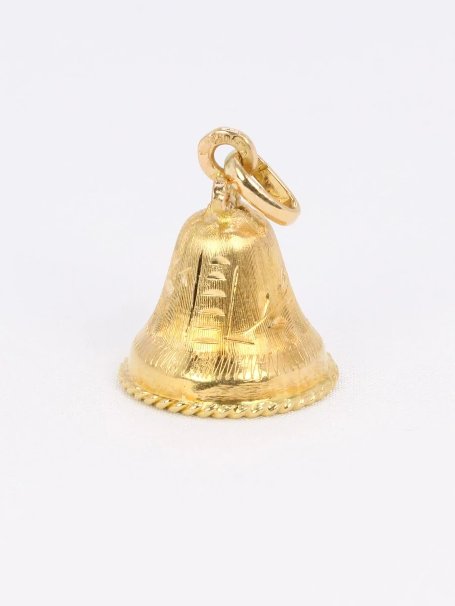 Pendentif charms vintage cloche or jaune perle - Image 5