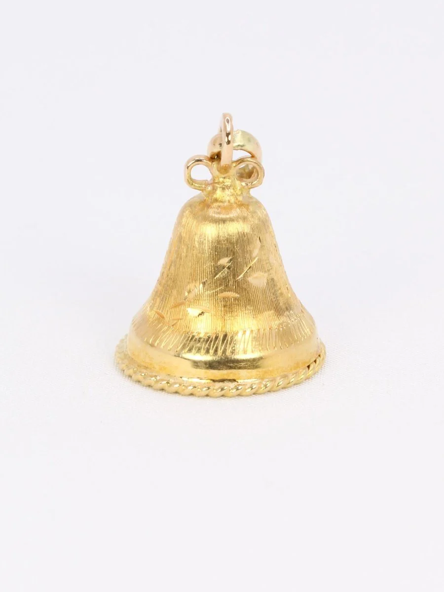 Pendentif charms vintage cloche or jaune perle - Image 8