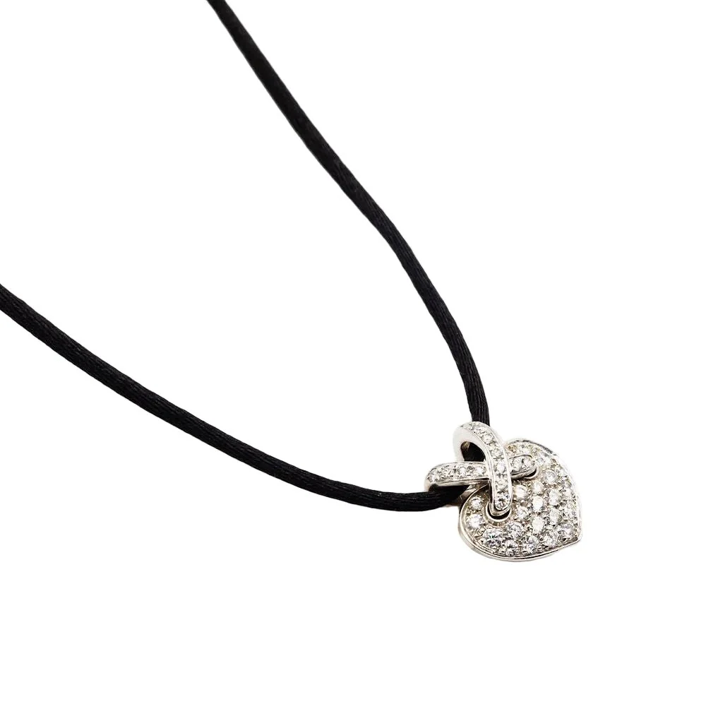 Collier Pendentif CHAUMET "Liens Coeur" en or blanc et diamants - Image 4