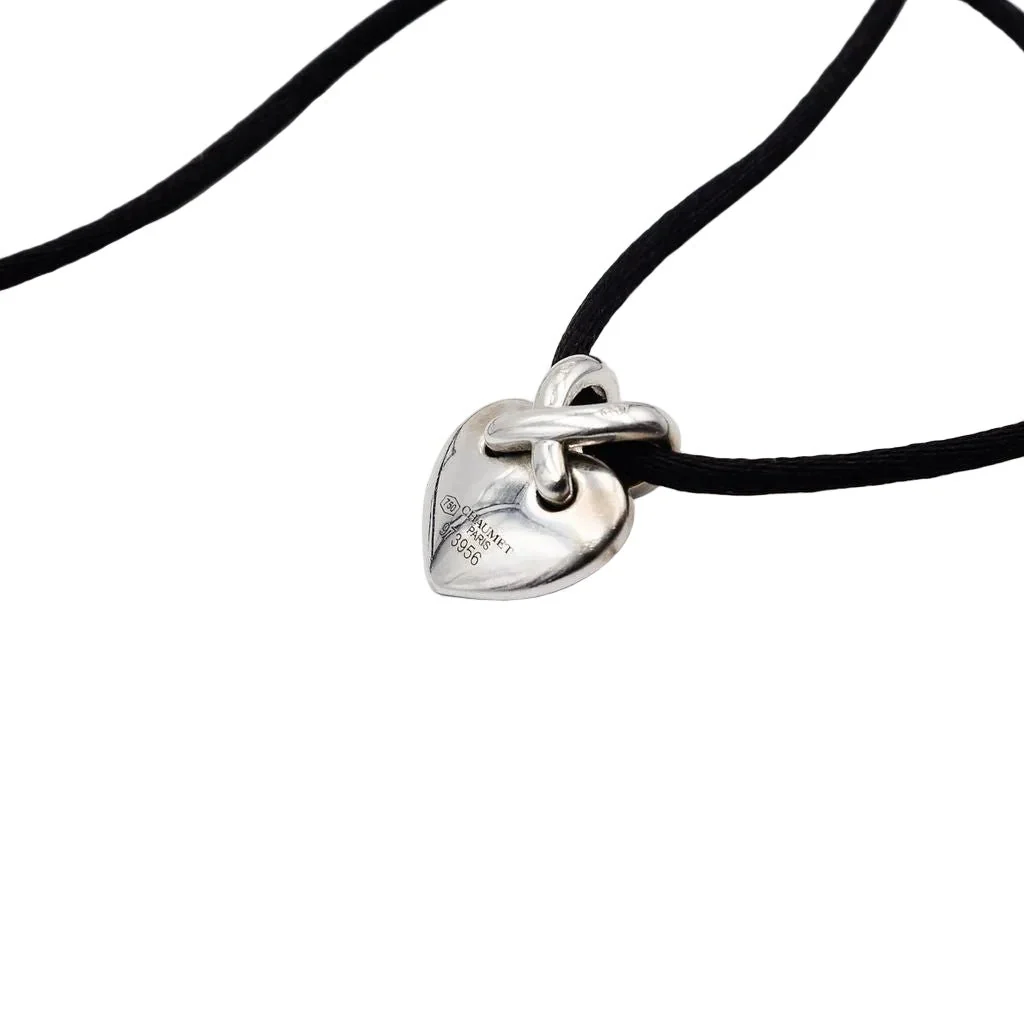 Collier Pendentif CHAUMET "Liens Coeur" en or blanc et diamants - Image 6