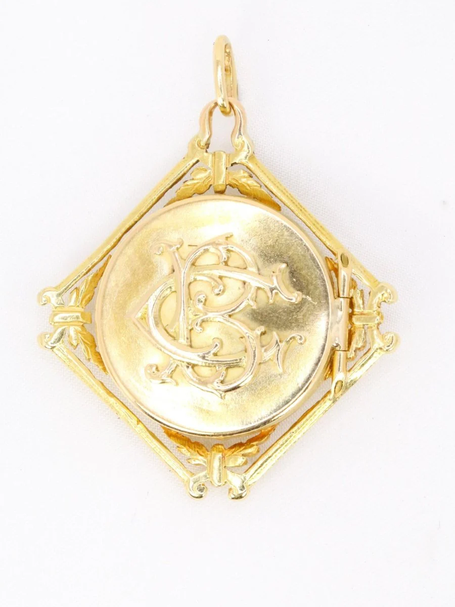 Pendentif Chimère Art Nouveau or jaune nacre - Image 3