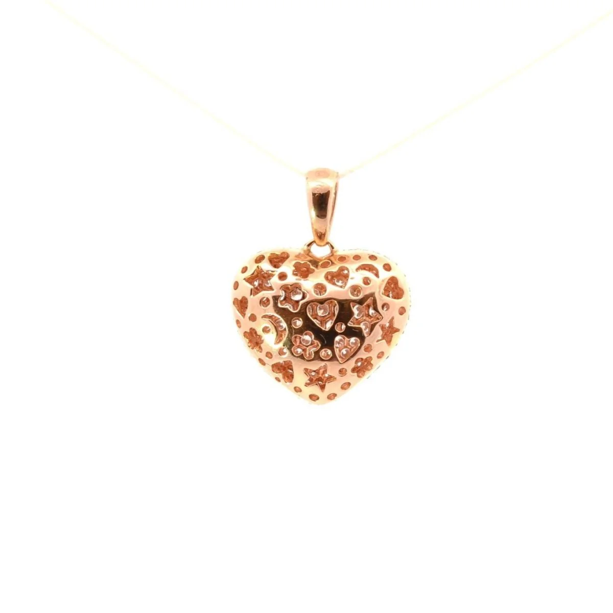 Pendentif cœur en or et diamants - Image 3