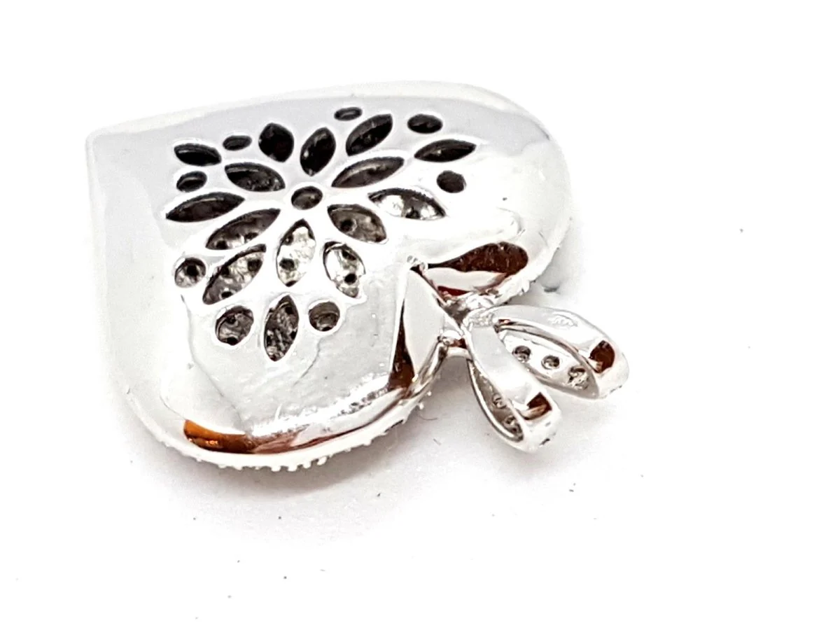 Pendentif Coeur Or blanc Diamant - Image 5