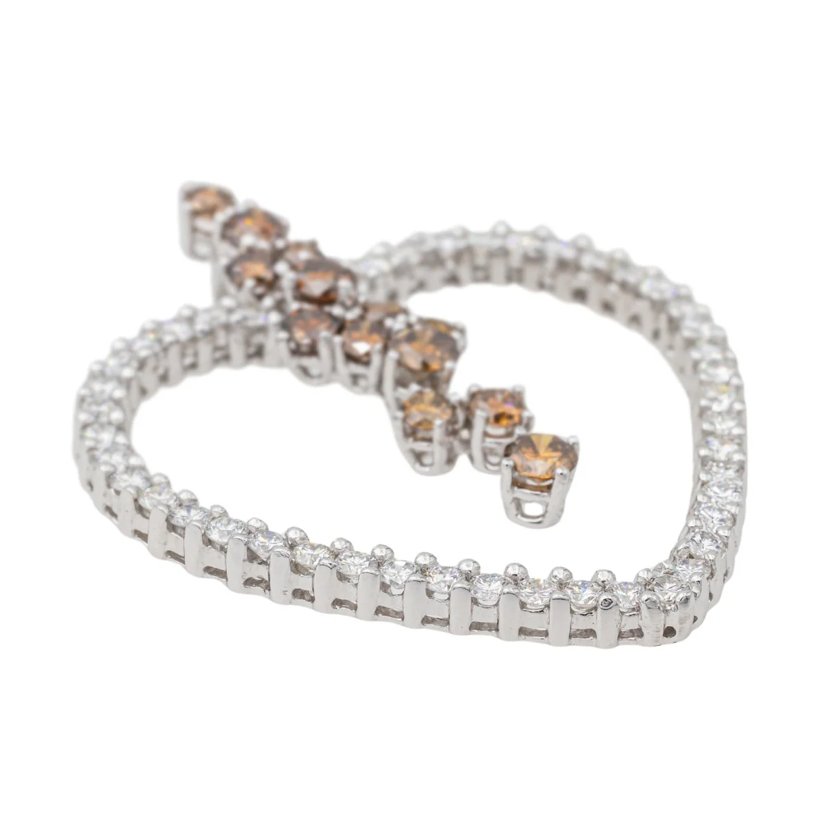 Pendentif Coeur Or blanc Diamant - Image 5