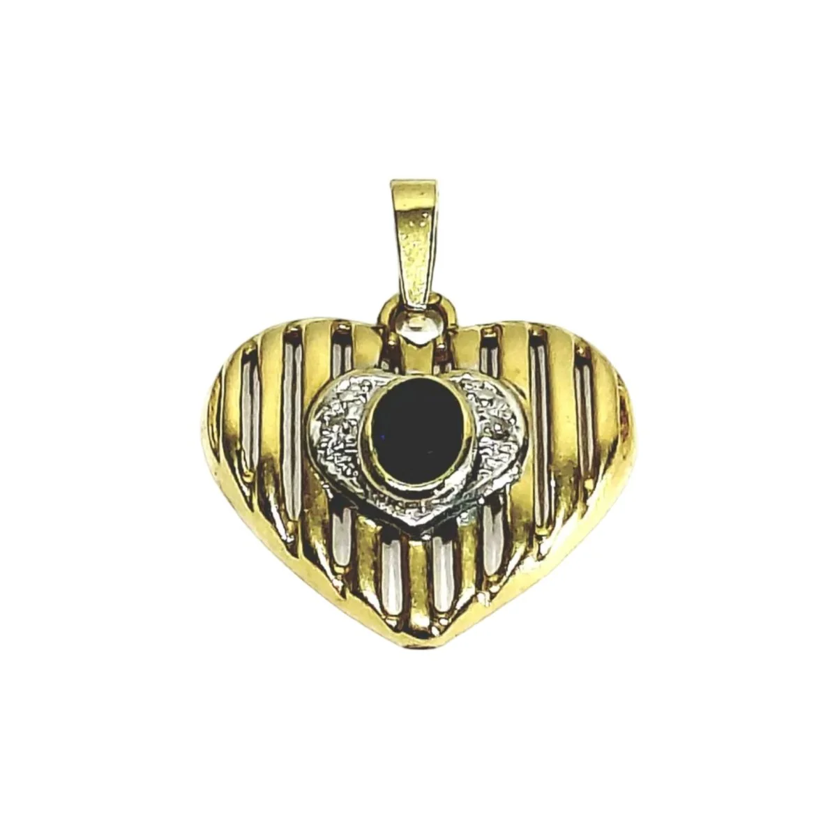 Pendentif en or jaune, saphir et diamants