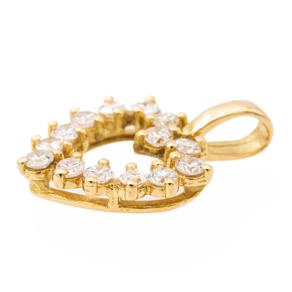 Pendentif Cœur Or jaune Diamant - Image 2