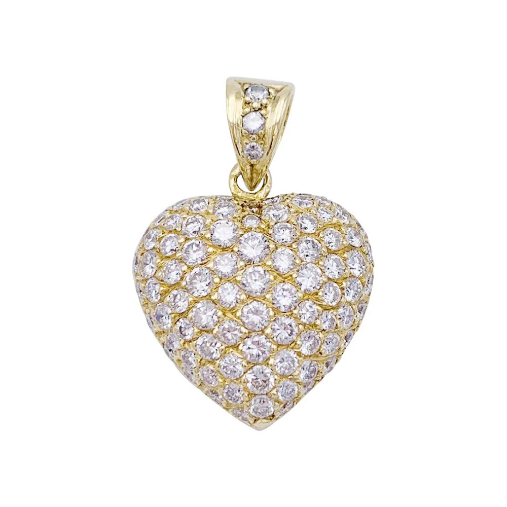 Pendentif Coeur or jaune et diamants