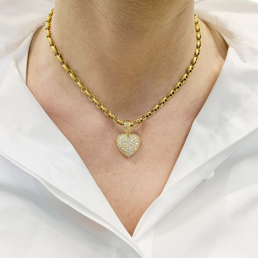 Pendentif Coeur or jaune et diamants - Image 5