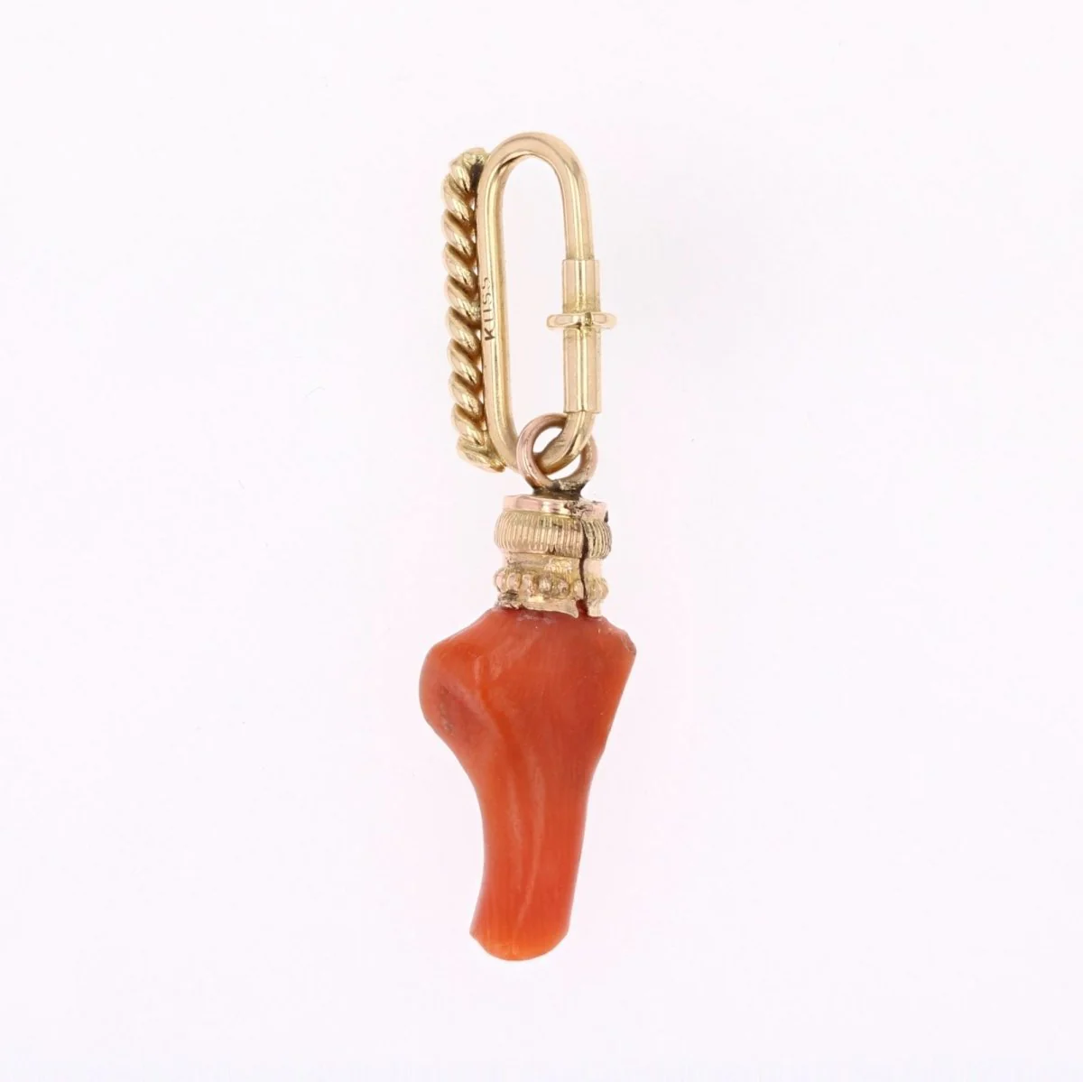 Pendentif en or jaune et corail - Image 5