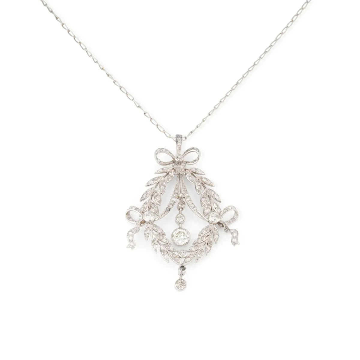 Pendentif corbeille en diamant et platine - Image 4