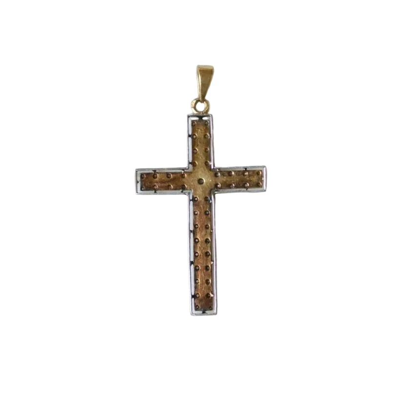 Pendentif en or blanc, platine, perles et diamants - Image 3