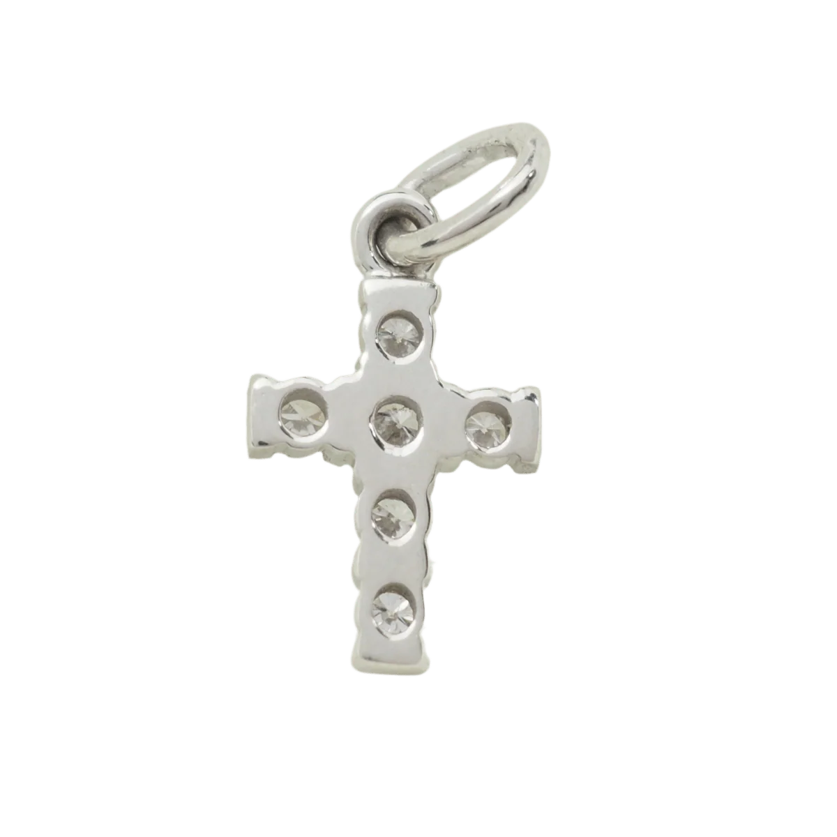 Pendentif Croix en or blanc et diamants - Image 2