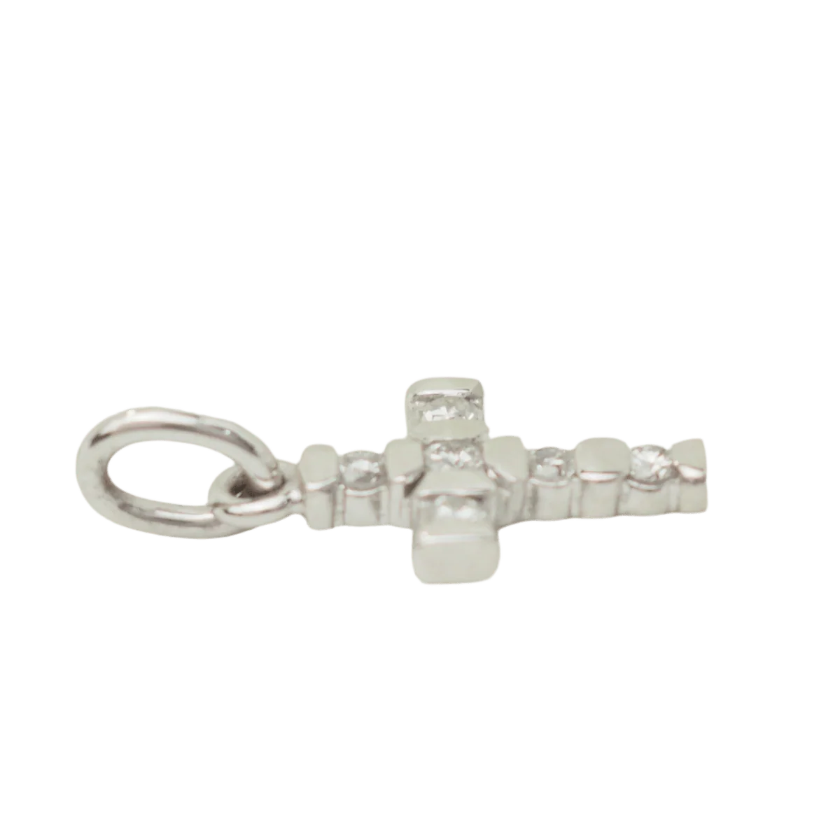 Pendentif Croix en or blanc et diamants - Image 3