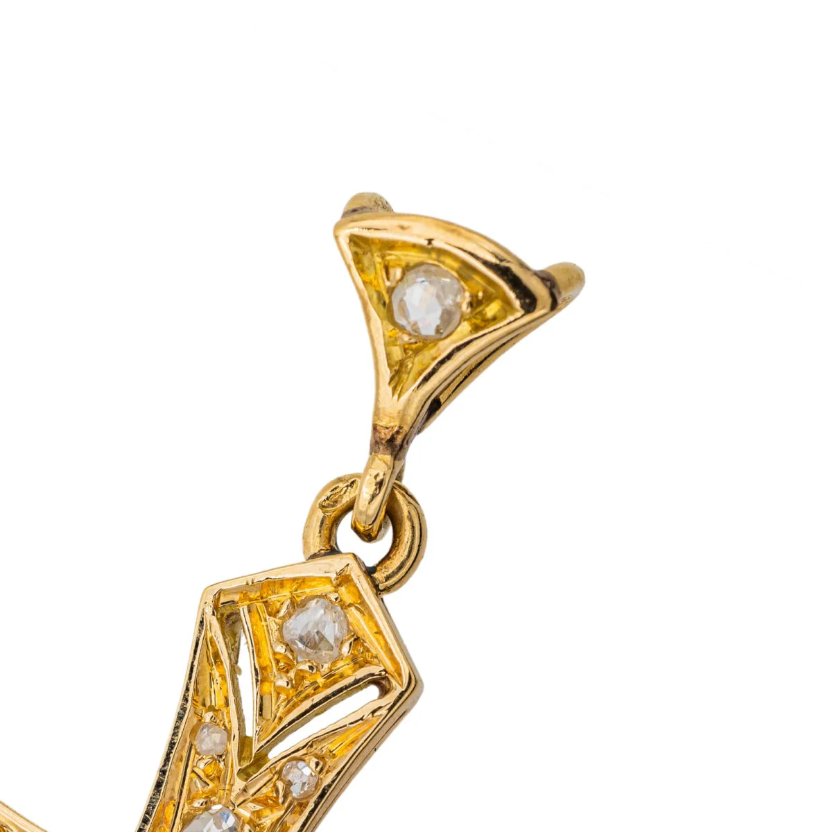 Pendentif Croix Or jaune Diamant - Image 4