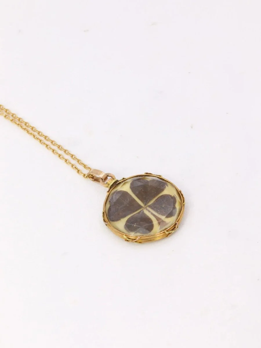 Pendentif de sentiment victorien en or et cheveux, 19ème siècle - Image 3