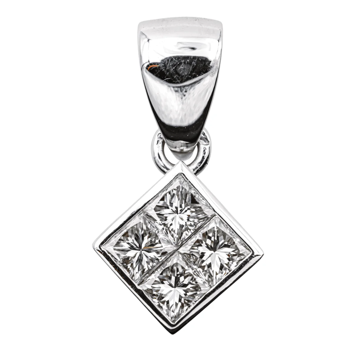 Pendentif en or blanc et diamant