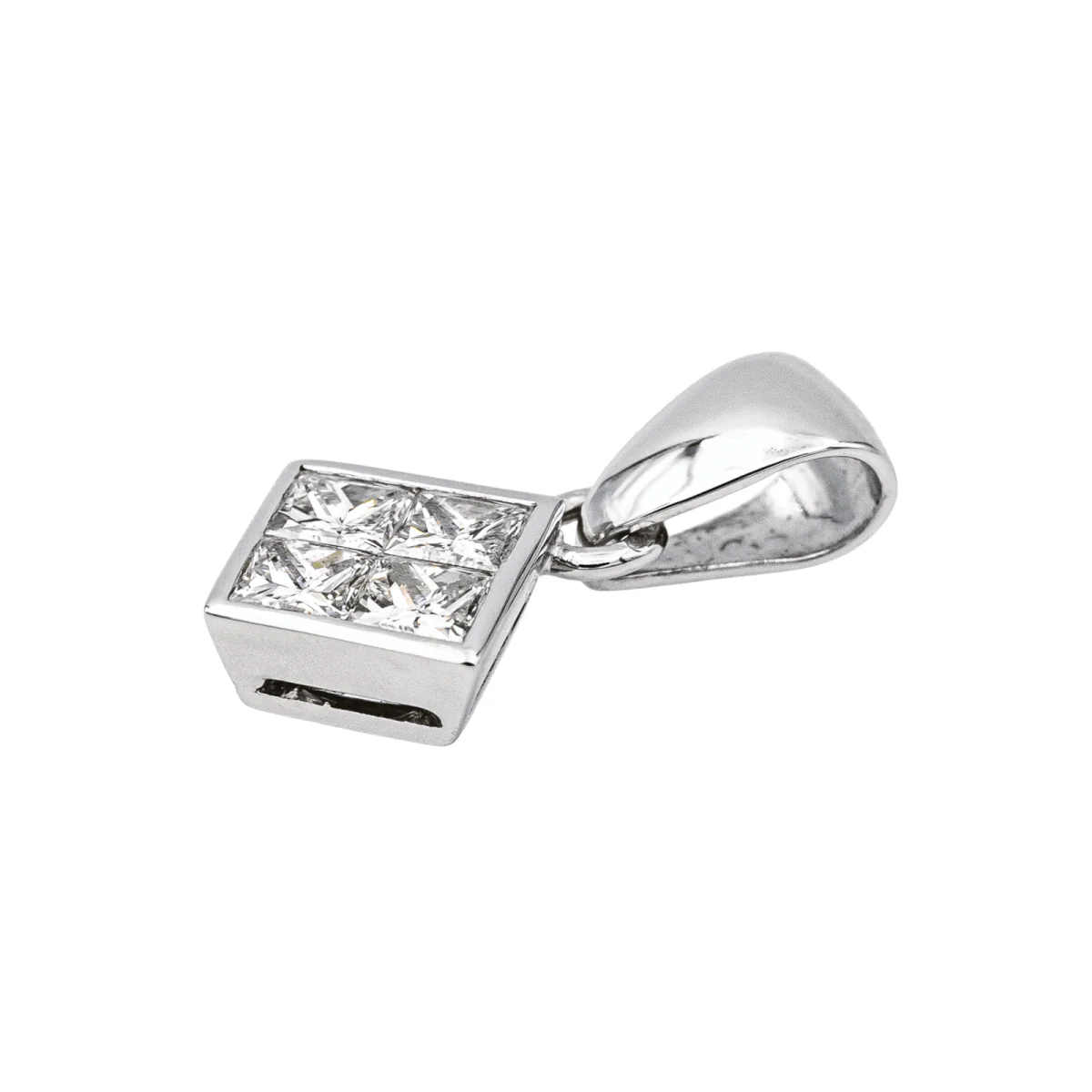 Pendentif en or blanc et diamant - Image 2