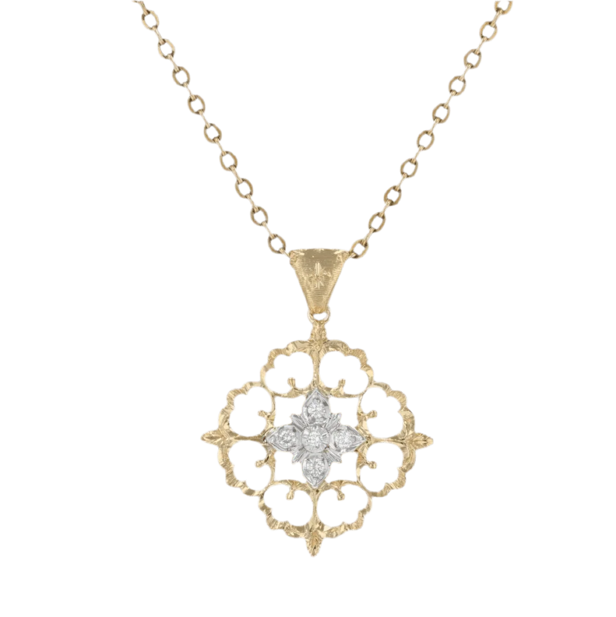 Pendentif en or jaune, or blanc et diamants - Image 5
