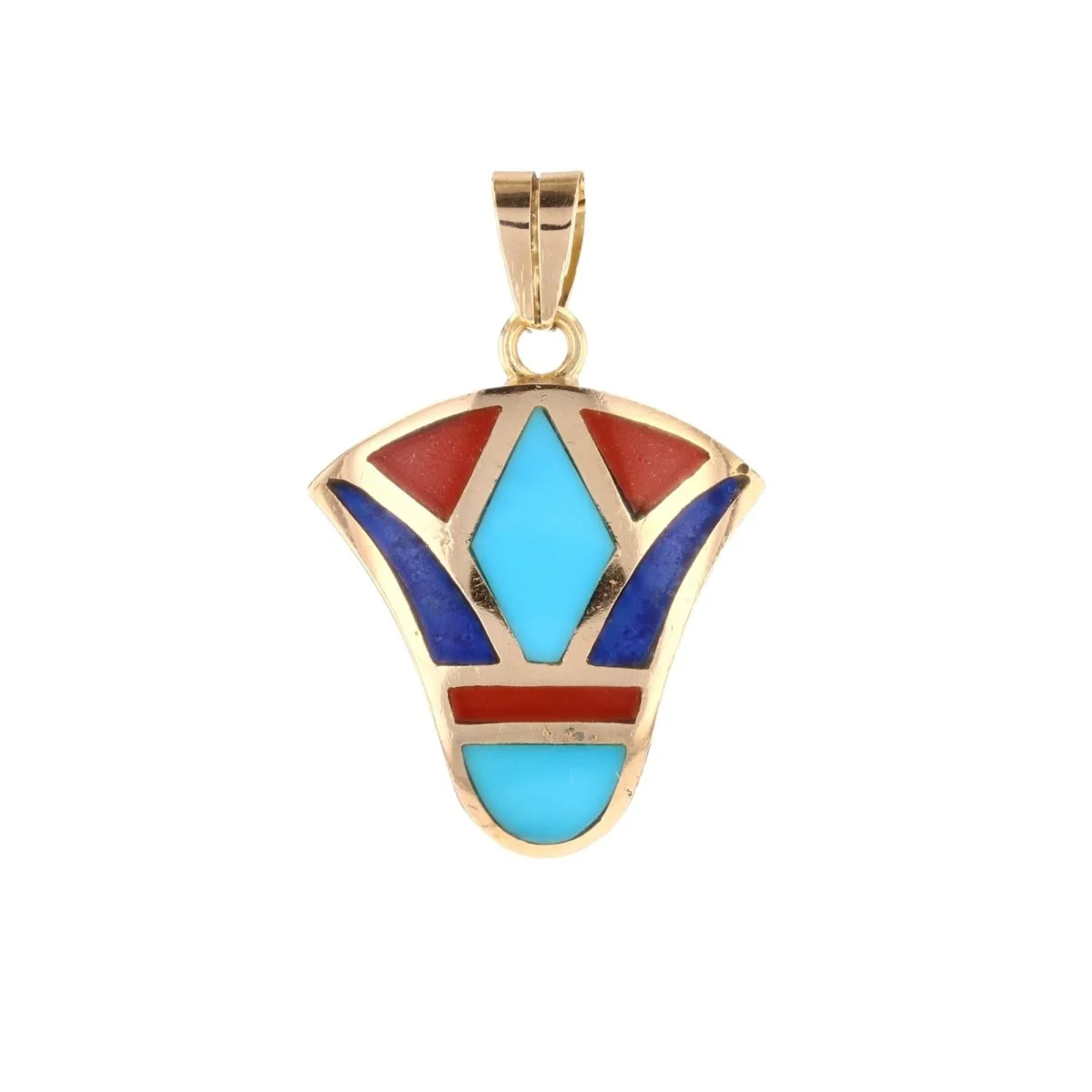 Pendentif égyptien en or jaune et émail