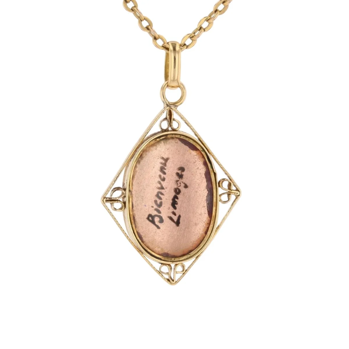 Pendentif en or jaune et émail - Image 4