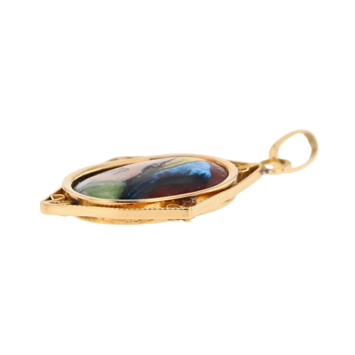 Pendentif en or jaune et émail - Image 5