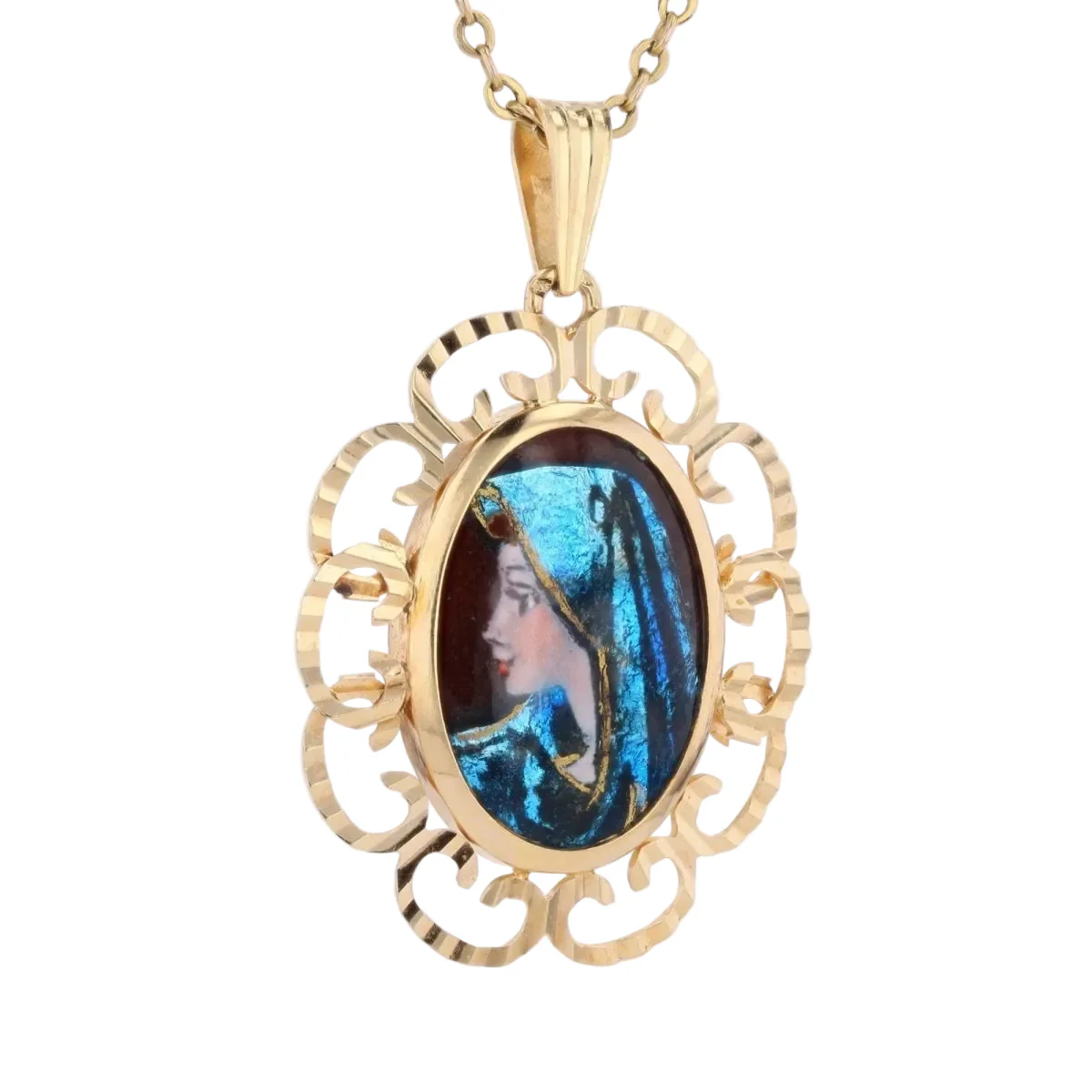 Pendentif en or jaune et émail - Image 3