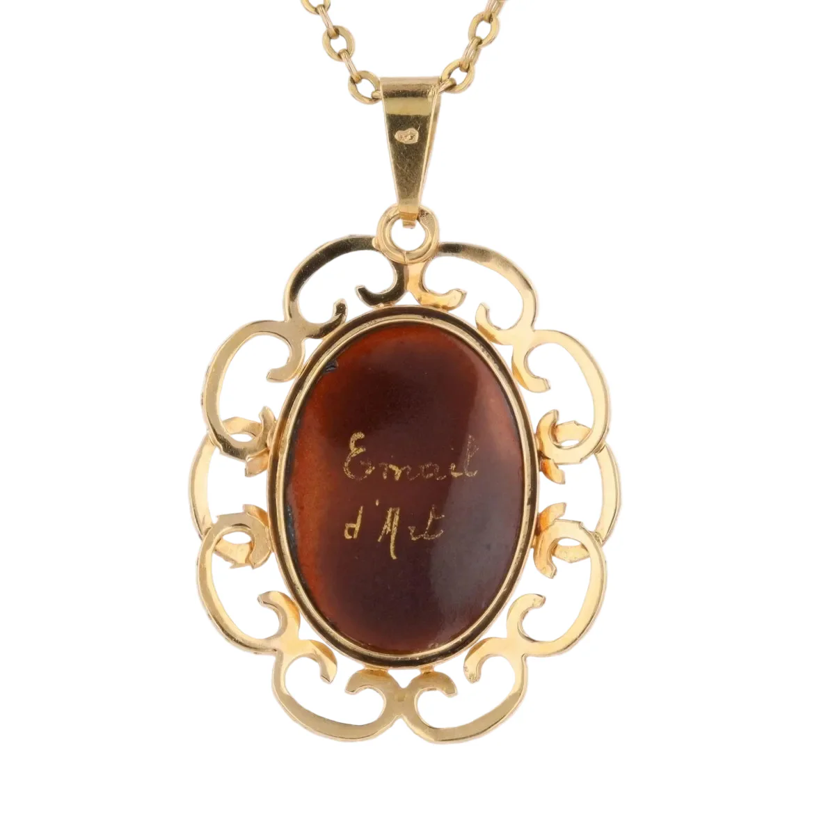 Pendentif en or jaune et émail - Image 4