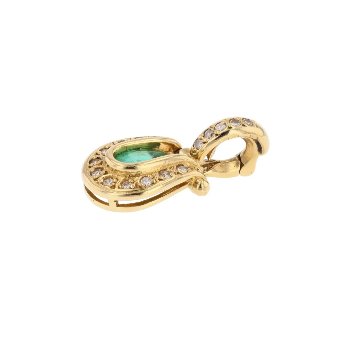 Pendentif en or jaune, émeraude et diamants - Image 3