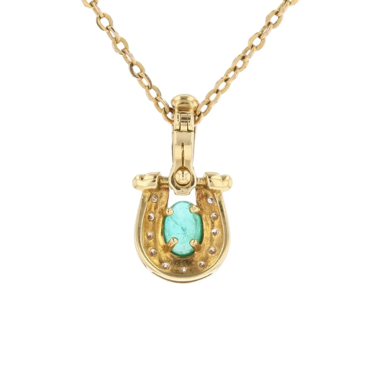 Pendentif en or jaune, émeraude et diamants - Image 5
