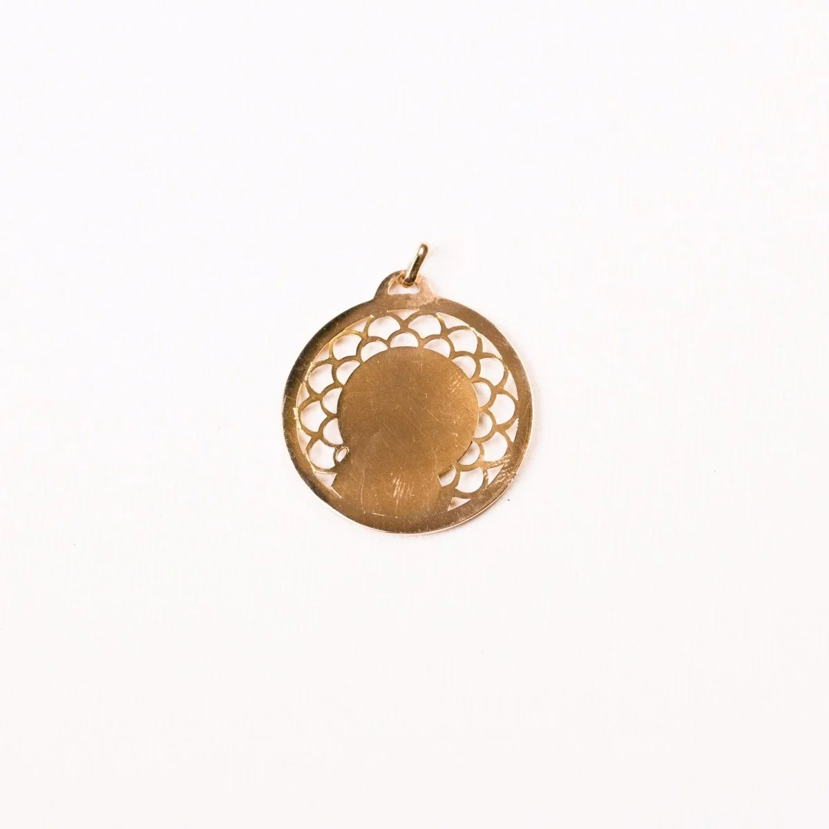 Médaille Vierge en or jaune et rose signée E.Dropsy - Image 4