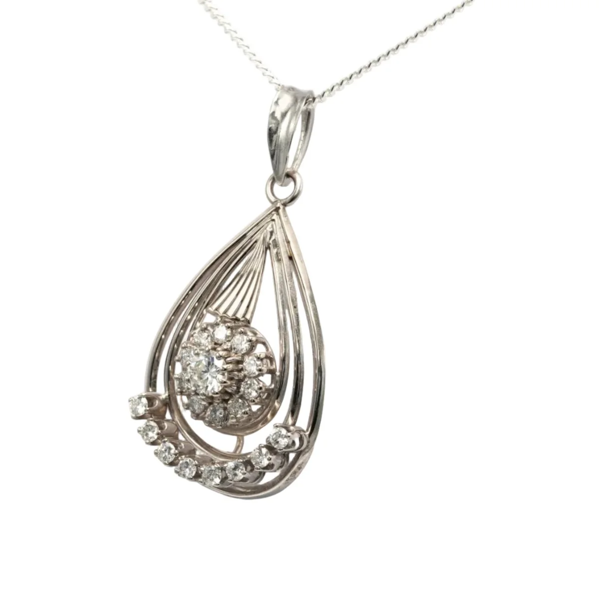 Pendentif en or blanc et diamants - Image 2