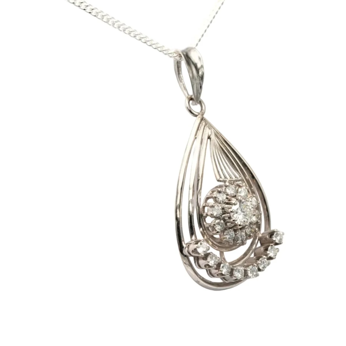 Pendentif en or blanc et diamants - Image 3