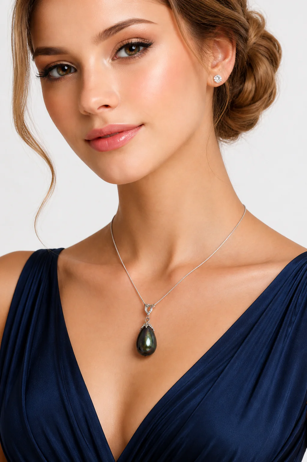 Pendentif en or blanc et perle - Image 2
